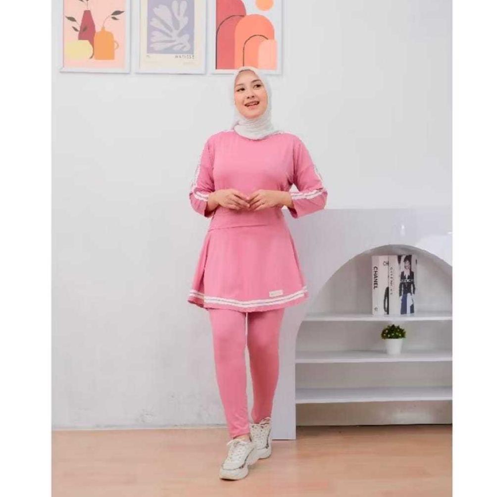 BIG SALE Setelan Rok Legging Nike Casual Trendy Masa Kini Sporty Setelan Baju Olahraga Wanita Muslim