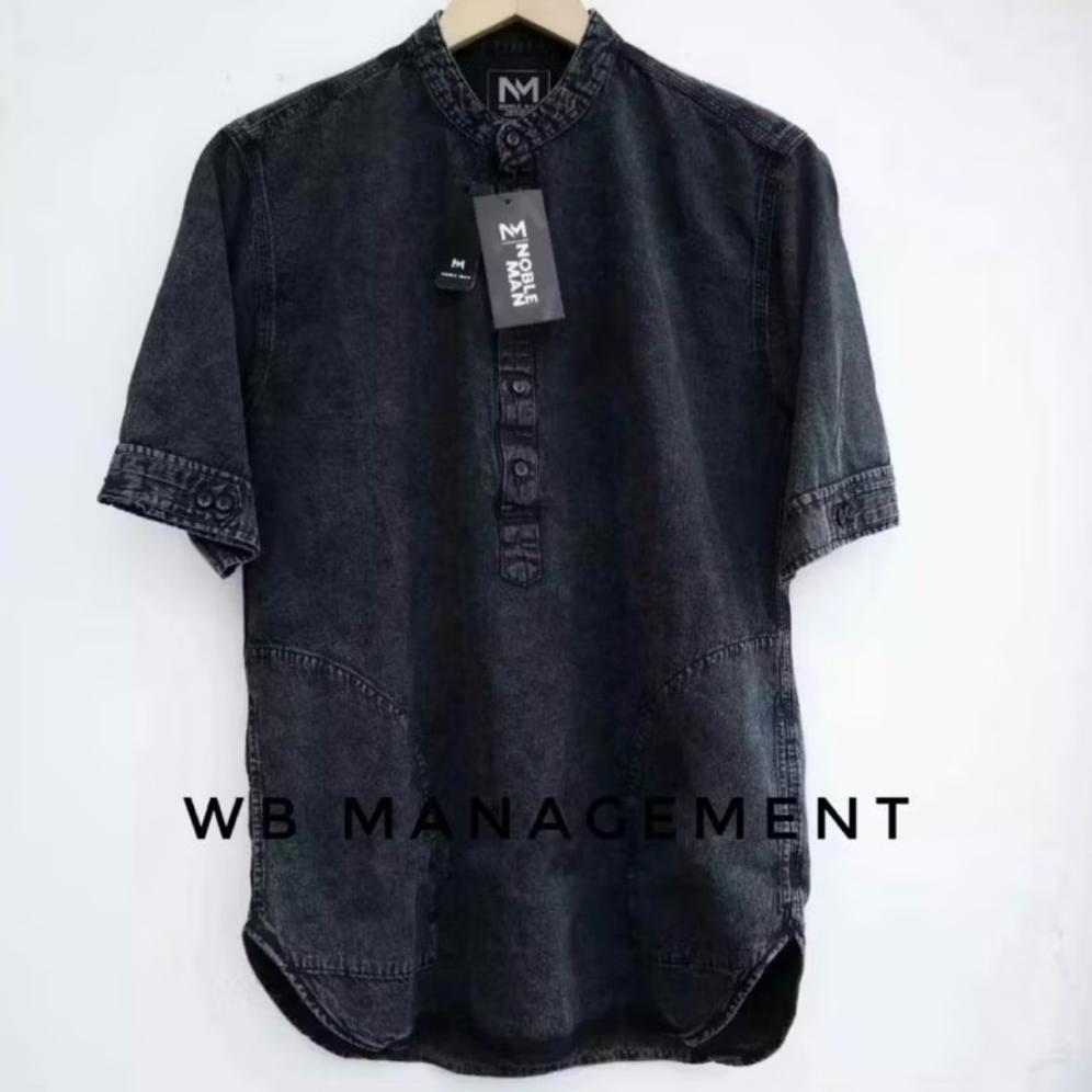 NEW PRODUCT BAJU KOKO JEANS KURTA JUMBO TEBAL ADEM DAN STYLISH// KOKO BAHAN JEANS