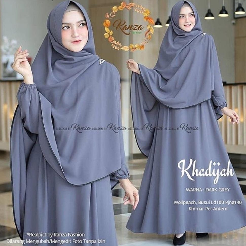 READY STOCK Terbaru Khadijah SyarI Set Hijab M L XL XXL 3XL Gamis Syar'i Set Hijab Terbaru 2026 Baju