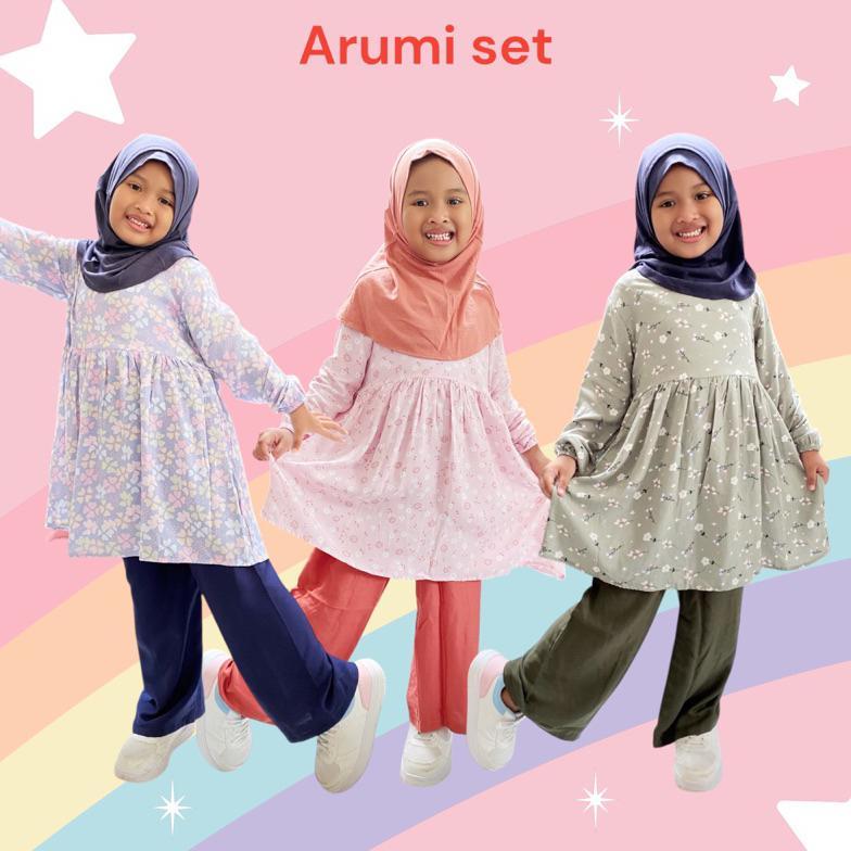 PREMIUM Arumi One Set (Tanpa Jilbab) Setelan Tunik Anak_Gamis Anak