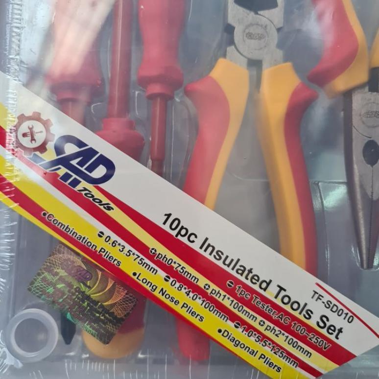 Terlaris Obeng Tang Listrik Set 10Pcs Obeng Listrik Test Pen 1Set