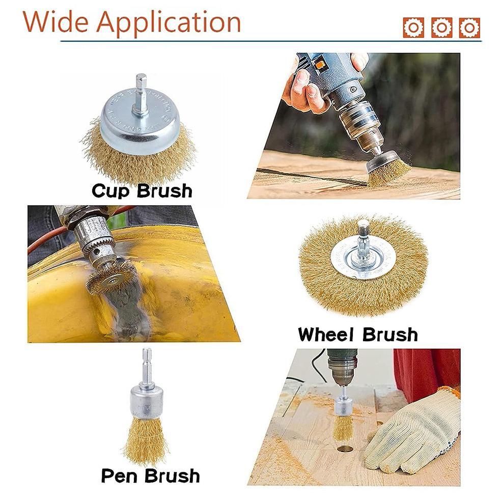 Terlaris (Cod) Mata Bor Sikat Kawat Besi 5 Pcs Wire Brush Bor Mangkok Mata Bor Kawat Bor Sikat Kawat