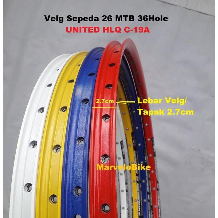 Ready Rim Velg Sepeda 26 MTB United 32/36 Hole