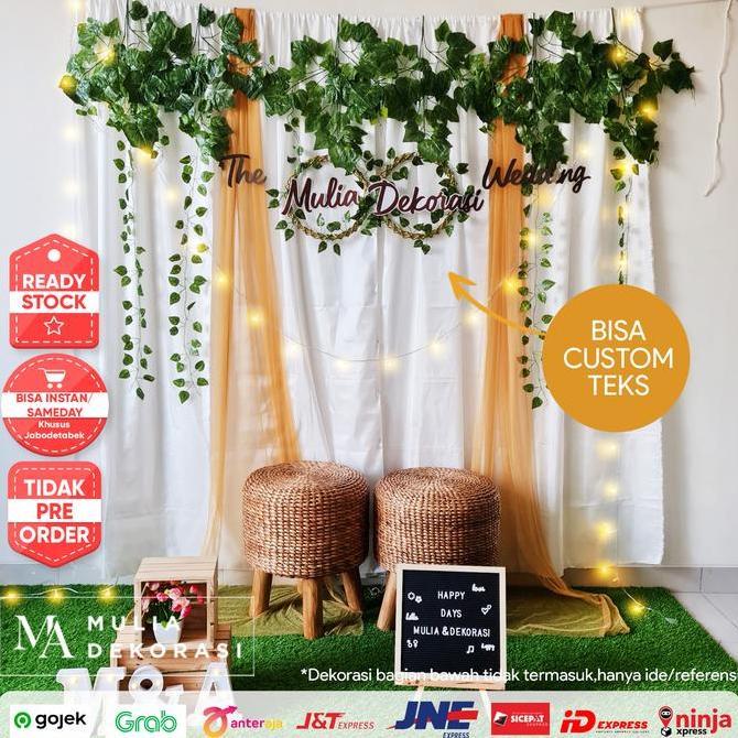 Ready  Dekorasi Lamaran Tunangan Backdrop Paket AAA Lengkap Dengan set Couple