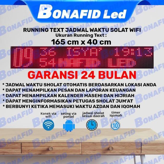 READY Jadwal sholat running text 165cm x 40cm WIFI abadi