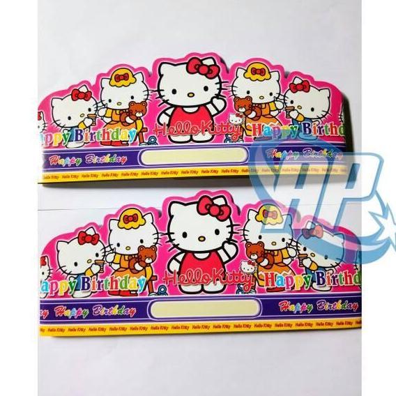 Ready  topi lingkar hello kitty / topi ultah hello kitty/ topi ultah karakter