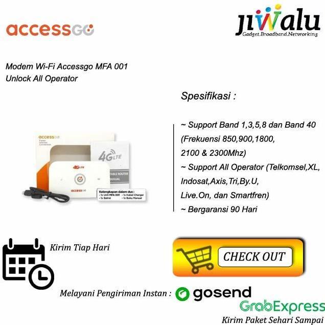 New Modem Mifi Accessgo MFA001 4G LTE Unlock All Operator
