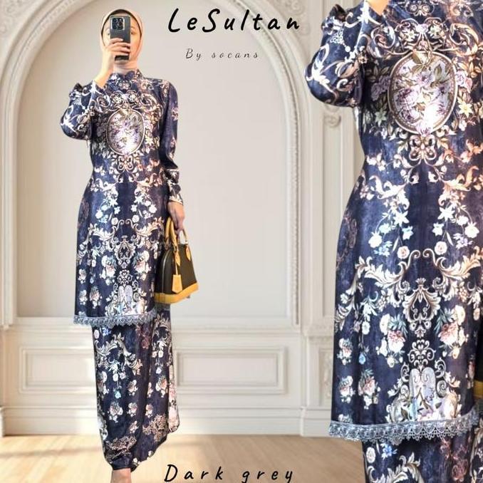 LeSultan set malaysia | baju kurung melayu | setelan tunik rok  motif SULTAN utk arisan | seragaman 