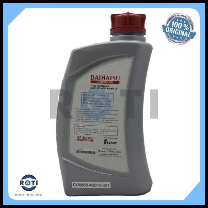 DISKON OLI MESIN DAIHATSU 0W-20 SN/GF-5 1 LITER GENUINE OIL D08805-K9010-001 