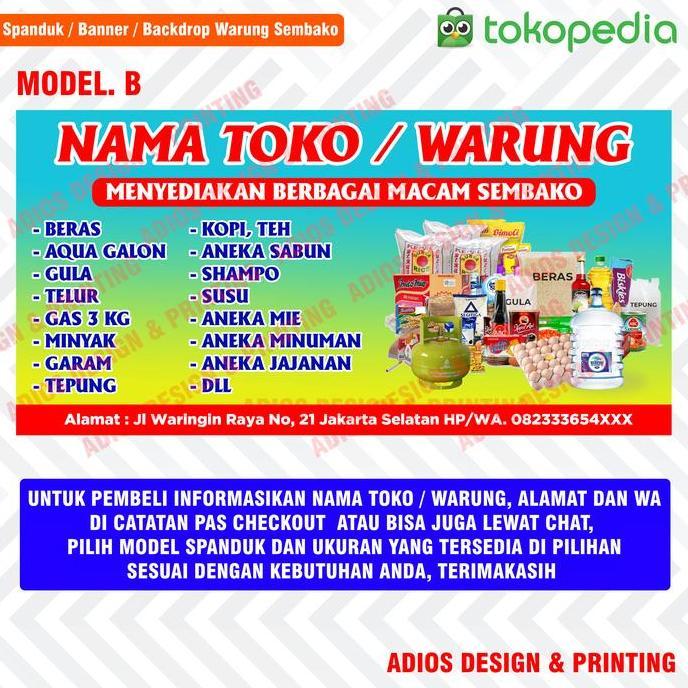 Ready  Spanduk / Banner Toko Kelontong / Warung Sembako