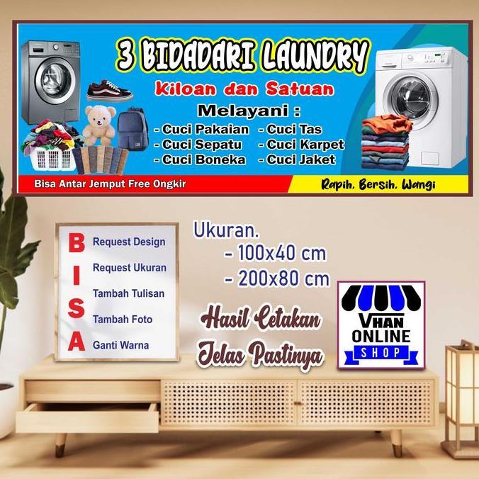 Ready  Design Banner Spanduk MMT Laundry Atau Jasa Cuci Pakaian