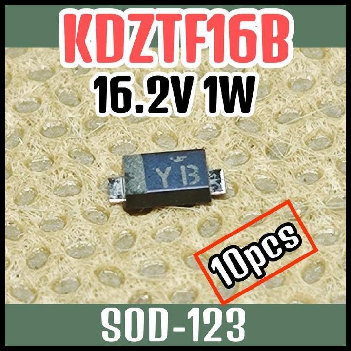 TERBARU 10PCS DIODA ZENER KDZTF16B SMD SMT 16.2V 1W 16,2V 1000MW SOD-123, ZENER DIODE MARK YB 