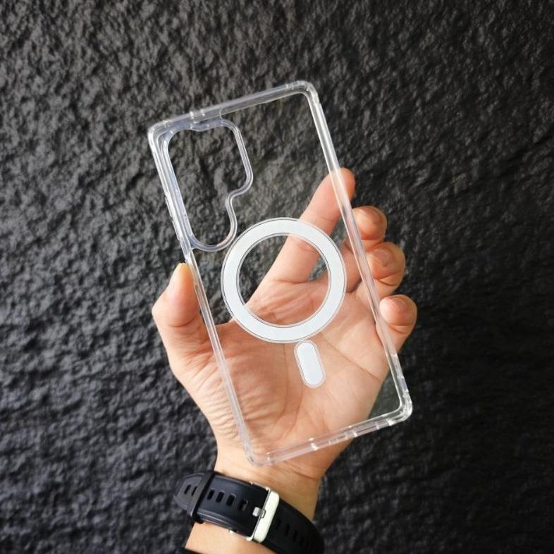 CUCI GUDANG Magsafe Hardcase Clear Transparan Acrylic Cover Samsung Galaxy S20fe S20 S21 S22 S23 S24