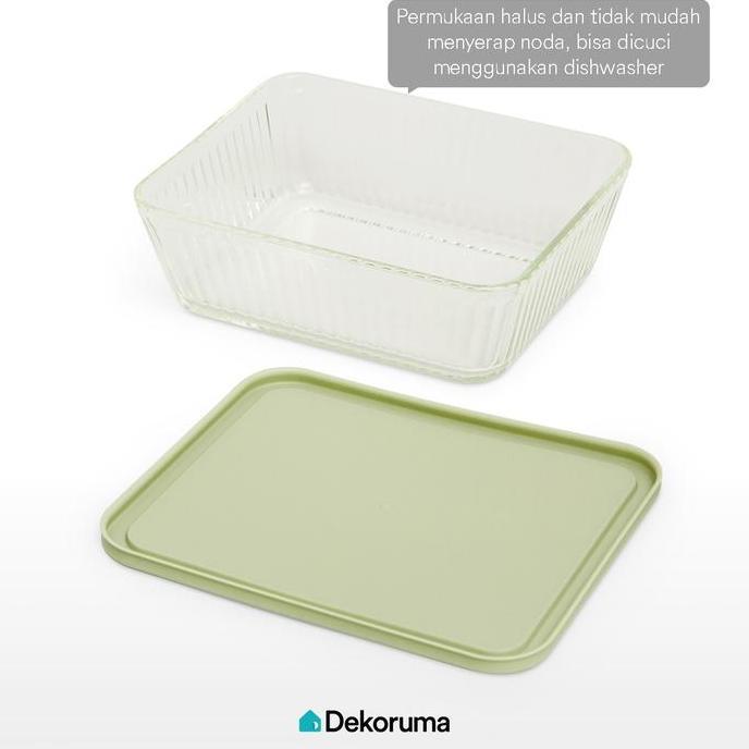 Dekoruma YUKATA Piring Oven Saji Kaca / Kaca Pirex / Piring Kaca Tahan Panas - 2600 ml dengan Tutup 