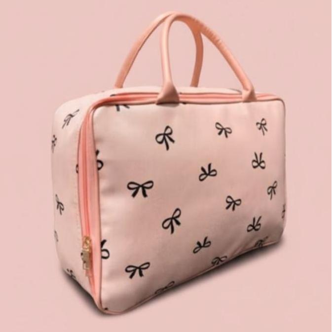 tas travel Wanita tas mudik murah tas koper jinjing motif pita Qtenbag