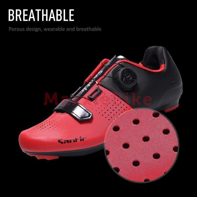 SANTIC S21029 Sepatu Sepeda Cleat Roadbike Cycling Lock Shoes Rotating Buckle Roadbike Shoes Lightwe