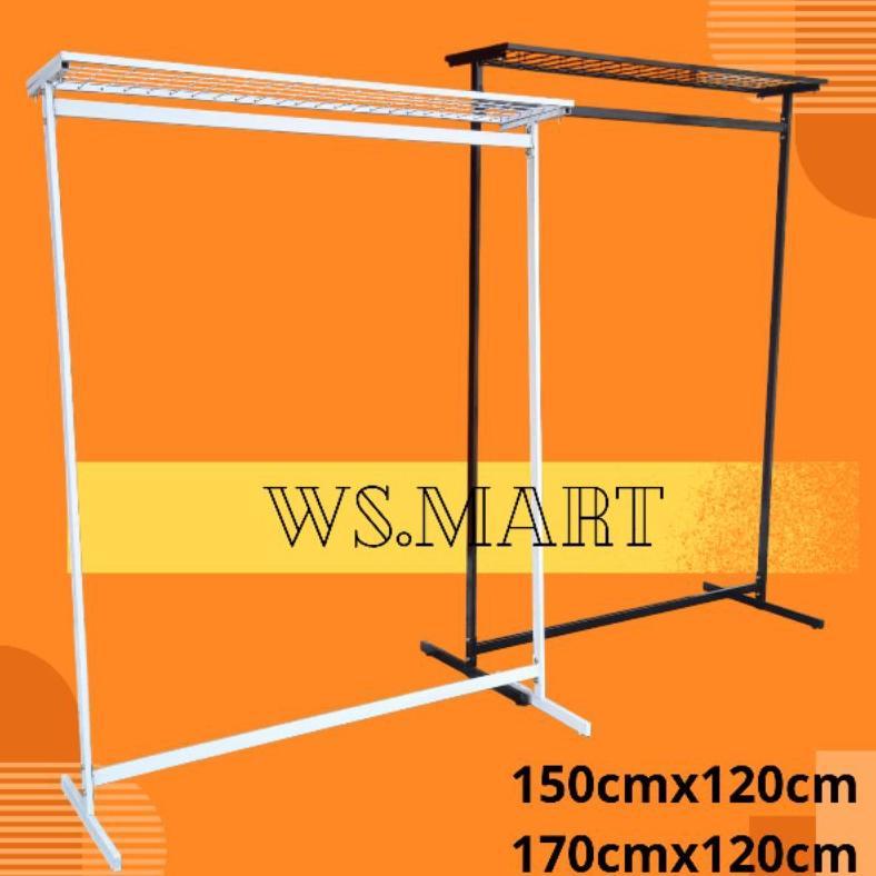 Viral  Rak Gawang Baju Ram Full Besi - Rak Gawang Ram Berdiri