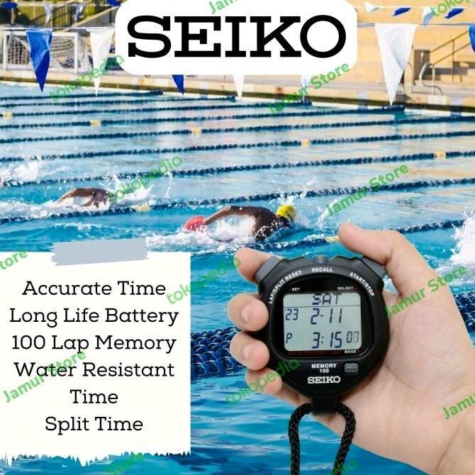 Stopwatch Seiko 100 Lap Memory Seiko Stopwatch S23601 Hitam Outdoor