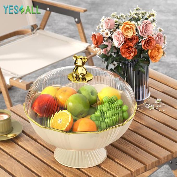 Cucinare- Yesall Tudung Saji Bulat Penutup Makanan Transparan Tudung Saji Estetik Wadah Saji Prasman