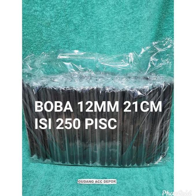 Cucinare- Pipa Sedotan Plastik 12Mm 21Cm Bubble Boba Cochoc Steril Runcing Lurus