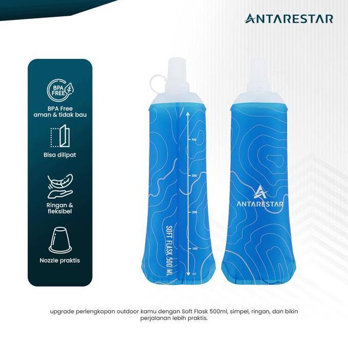 Lansungkirim- Antarestar Soft Flask 500Ml Botol Minum Lipat Tpu Ringan Bpa Free Untuk Hiking Lari Tr