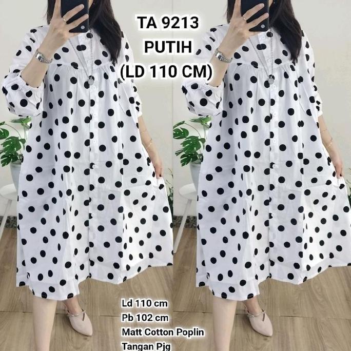 Tunik Wanita Kekinian LD 110 Bahan Katun Poplin TA 9037 TA 9035 TA 9213, Fashion Muslim Busui Kancin