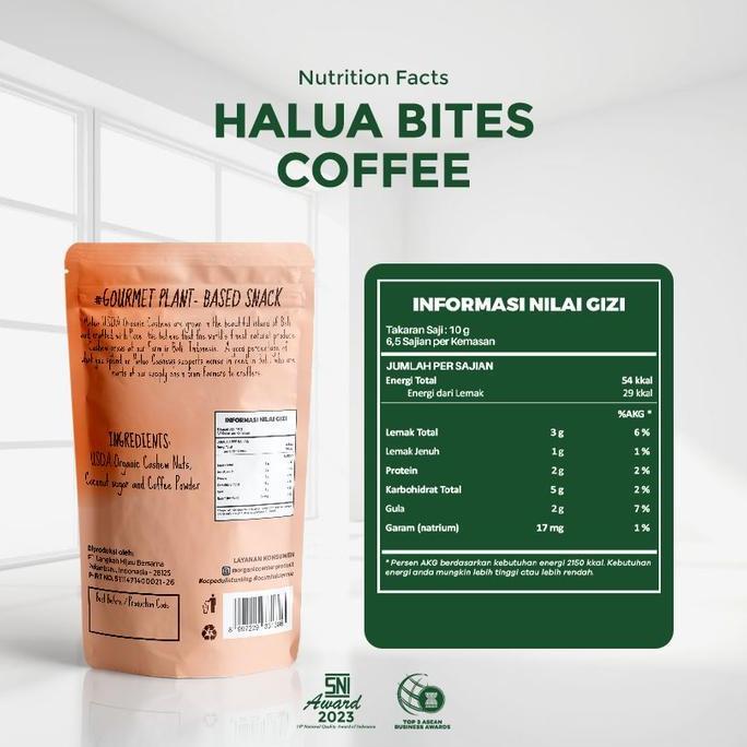 Xfood- Organic Center - Halua Coffee 65Gr - Cemilan Diet - Kacang Mete