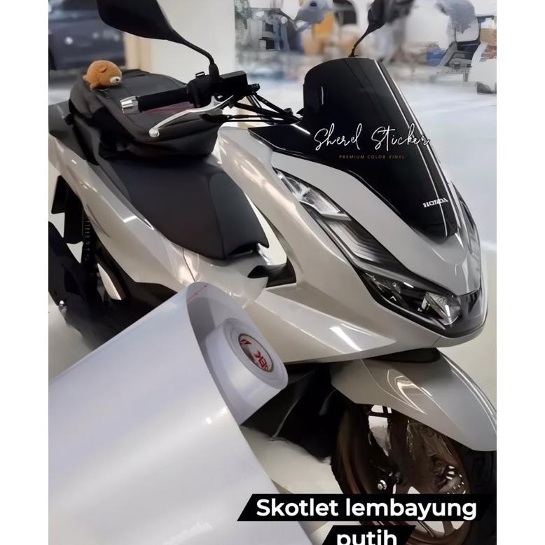 Terlaris Skotlet Motor Lembayung Putih Sticker Scotlite Putih Lembayung Mutiara Putih Lembayung Biru