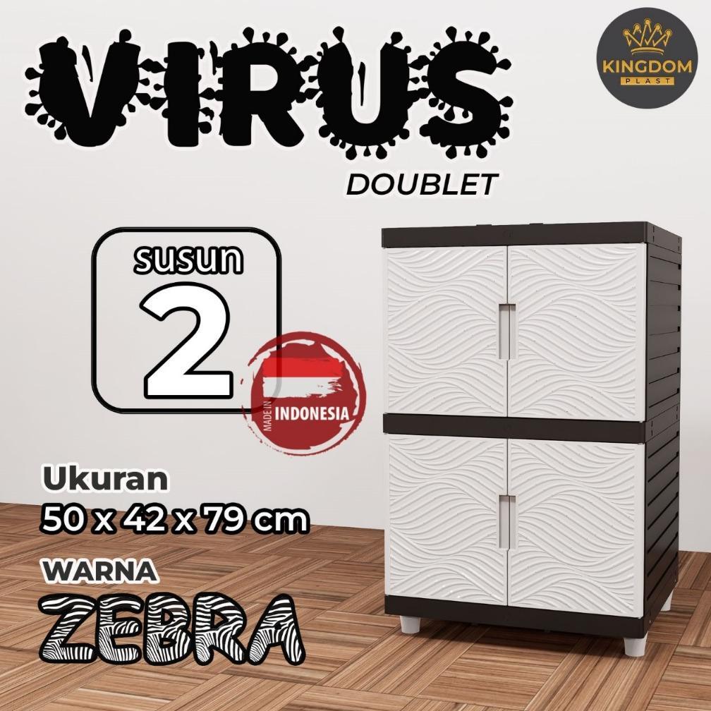 Premium [Ready Stock] Kingdom Plast Virus Lemari Plastik Jumbo 5 Susun Lemari Pakaian Minimalis Cabi
