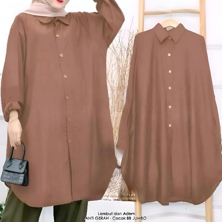 exclusive new product  tunik polos wanita // tunik polos jumbo katun ld 125