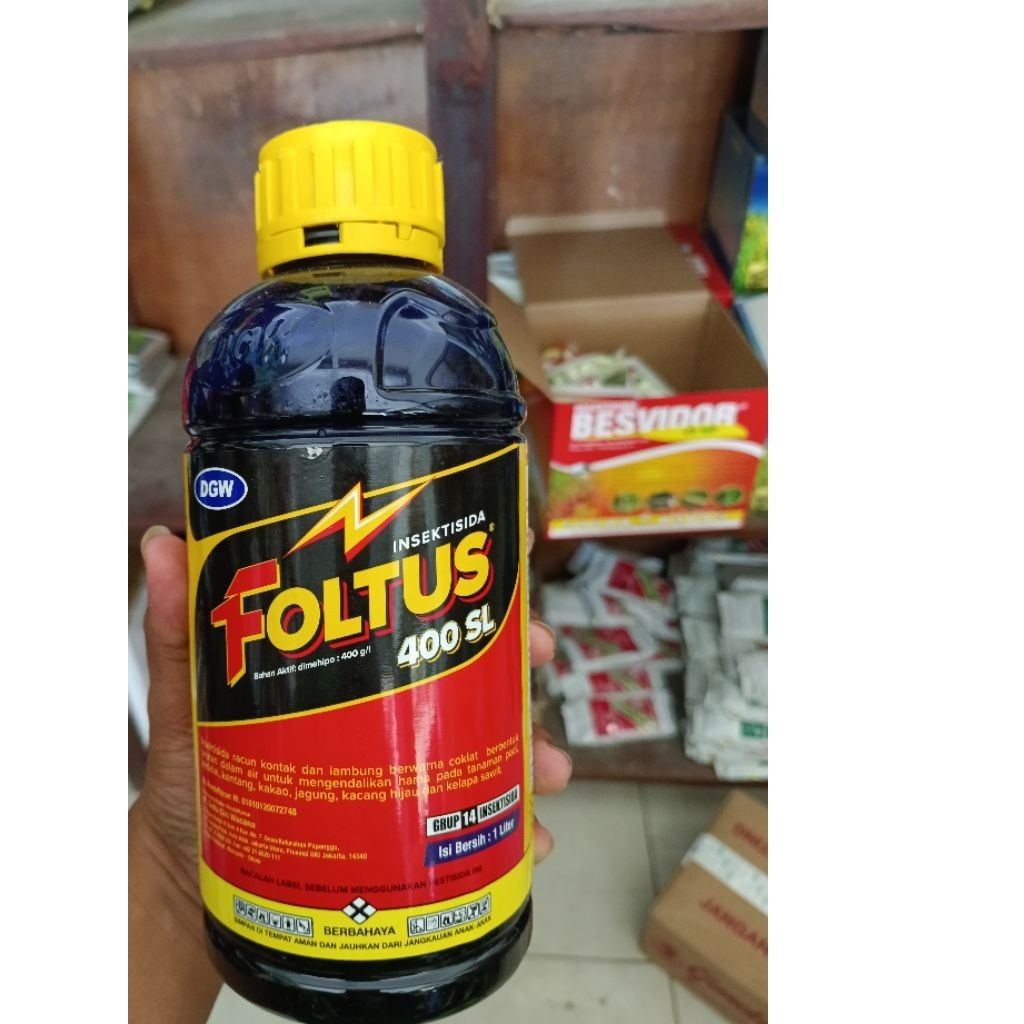 Foltus 400 SL Insektisida Pembasmi Sundep Beluk Padi & Ulat Penggerek Daun (Bahan Aktif Dimehipo) 1 