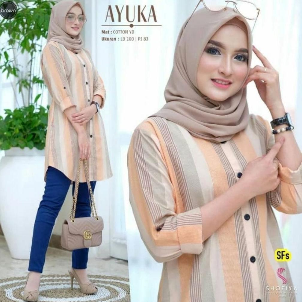 premium tunik jumbo ld 110 - kemeja kerja salur kekinian muat 75 kg