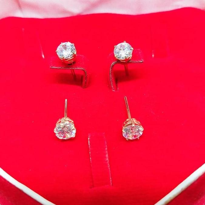 Giwang tusuk desy perak 925/silver asli lapisan emas kuning 24k.