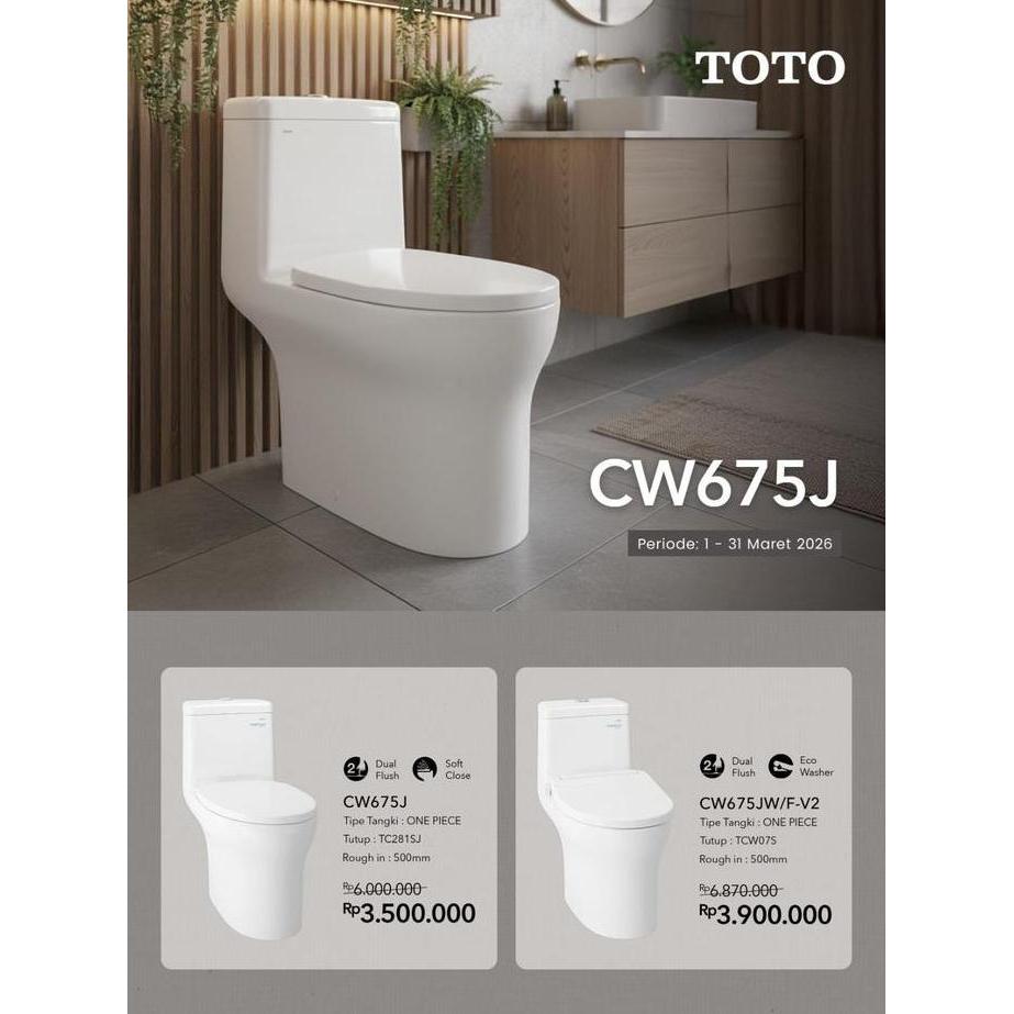 TERLARIS KLOSET DUDUK TOTO CW675J ONE PIECE TOILET
