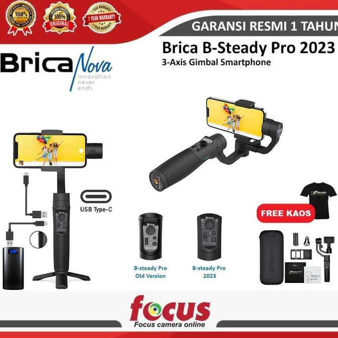 NEW GIMBAL SMARTPHONE STABILIZER BRICA B-STEADY PRO 3-AXIS HITAM ORI