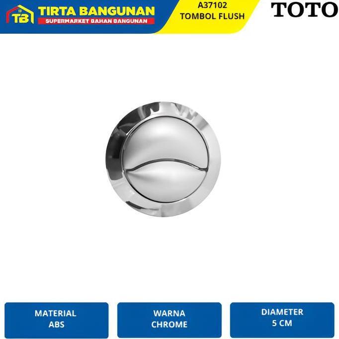 TERLARIS TOTO A37102 PUSH BUTTON DUAL FLUSH FOR CW422 TOMBOL 2 FLUSH KLOSET TOILET DUDUK CHROME WC