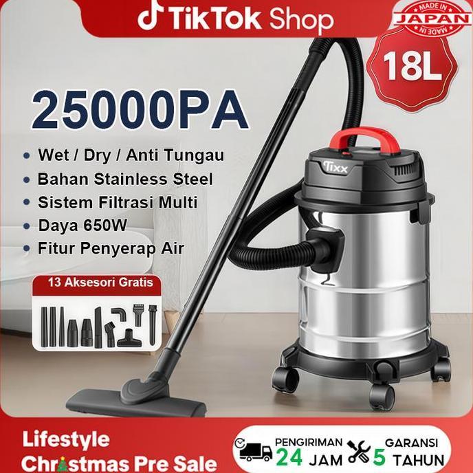 CUCI GUDANG - Promo GuncangTixx Vacuum Cleaner Stainless 35L 3in1 dengan Filter Debu Mikro dan Karbo