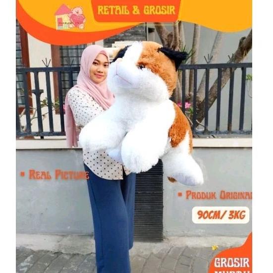 Cuci Gudang  Boneka Kucing Jumbo Sni Bahan Bulu Bulu | Boneka Kucing Besar Model Rebahan  Kualitas S