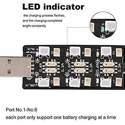 Charger Baterai Batre Battery Lipo 1S LiPo USB 1S lihv 6Channel 3.7V
