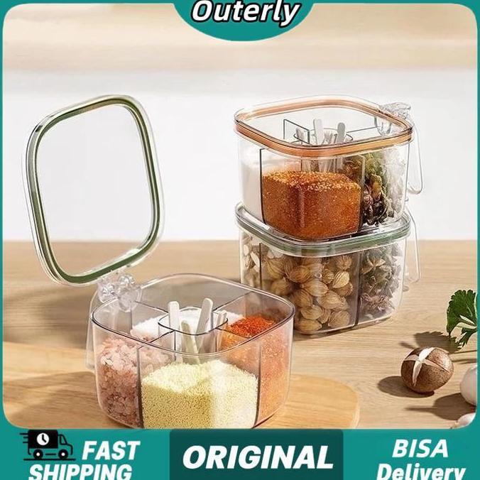 TERBARU|TERMURAH|BARU|PREMIUM|ORIGINAL|GARANSI|DISKON|PROMO [READY] TEMPAT BUMBU DAPUR SET 4 IN 1 FR