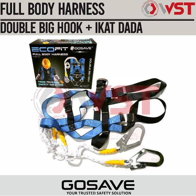 NEW GOSAVE Full Body Harness Double Hook ecofit