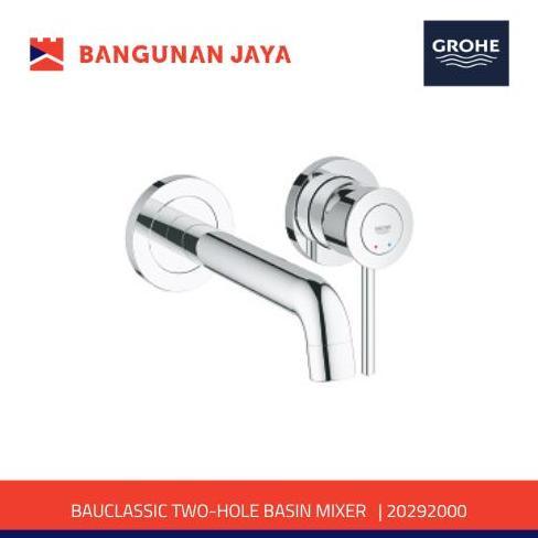 TERLARIS GROHE BAUCLASSIC KRAN WASTAFEL 2-HOLE BASIN MIXER DINDING PANAS DINGIN | 20292