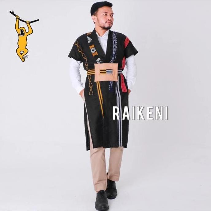 RAIKENI Kimono Karemba Panjang | Kimono Batik Tenun Unik | Outer Batik Tenun | Vest Etnik | Kimono B