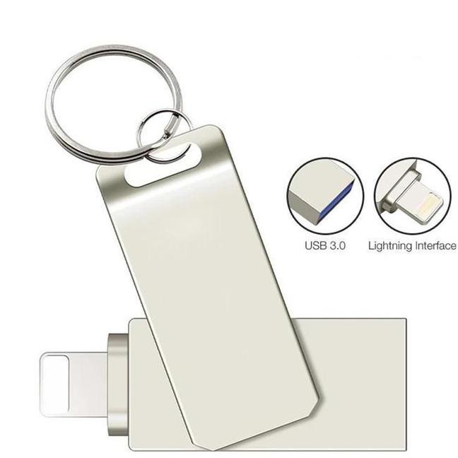 Otg Flashdisk 1Tb Ios Pc Usb 3.0 2 In 1 Venda Quente Prata Otg Pen Drive For Iphone Komputer