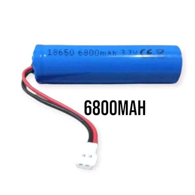 Sale Battery 18650 3.7V 6800Mah Plus Socket Soket Kabel Baterai Pompa Galon Kipas Mini Lampu Emergen
