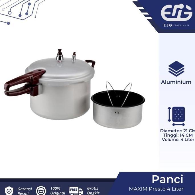 TERMURAH - Panci Presto MAXIM 4 Liter Pelunak Daging Ikan 4L Pressure Cooker Ori