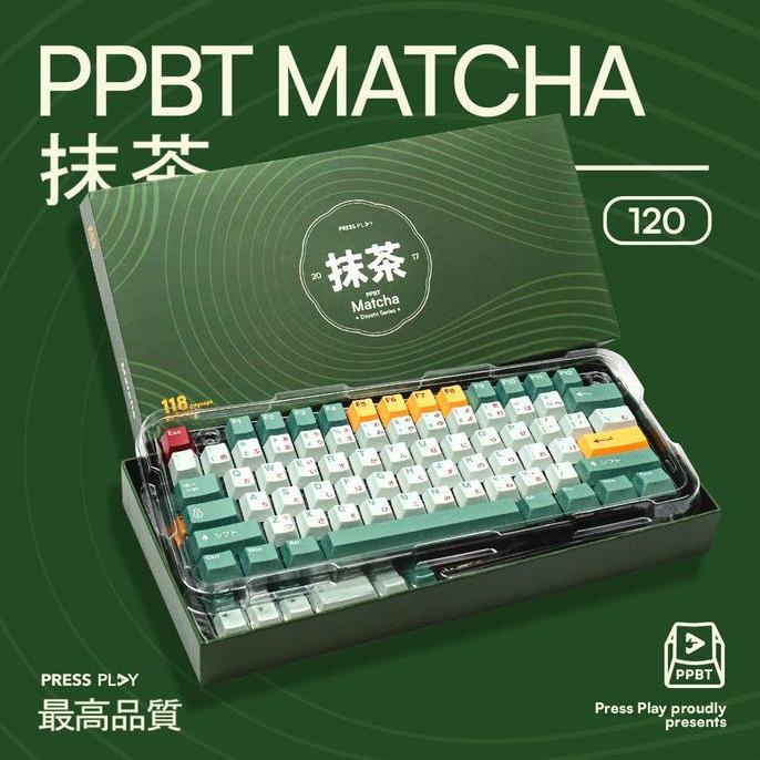 TERBARU - PPBT MATCHA PBT Dye Sub Keycaps by Press Play