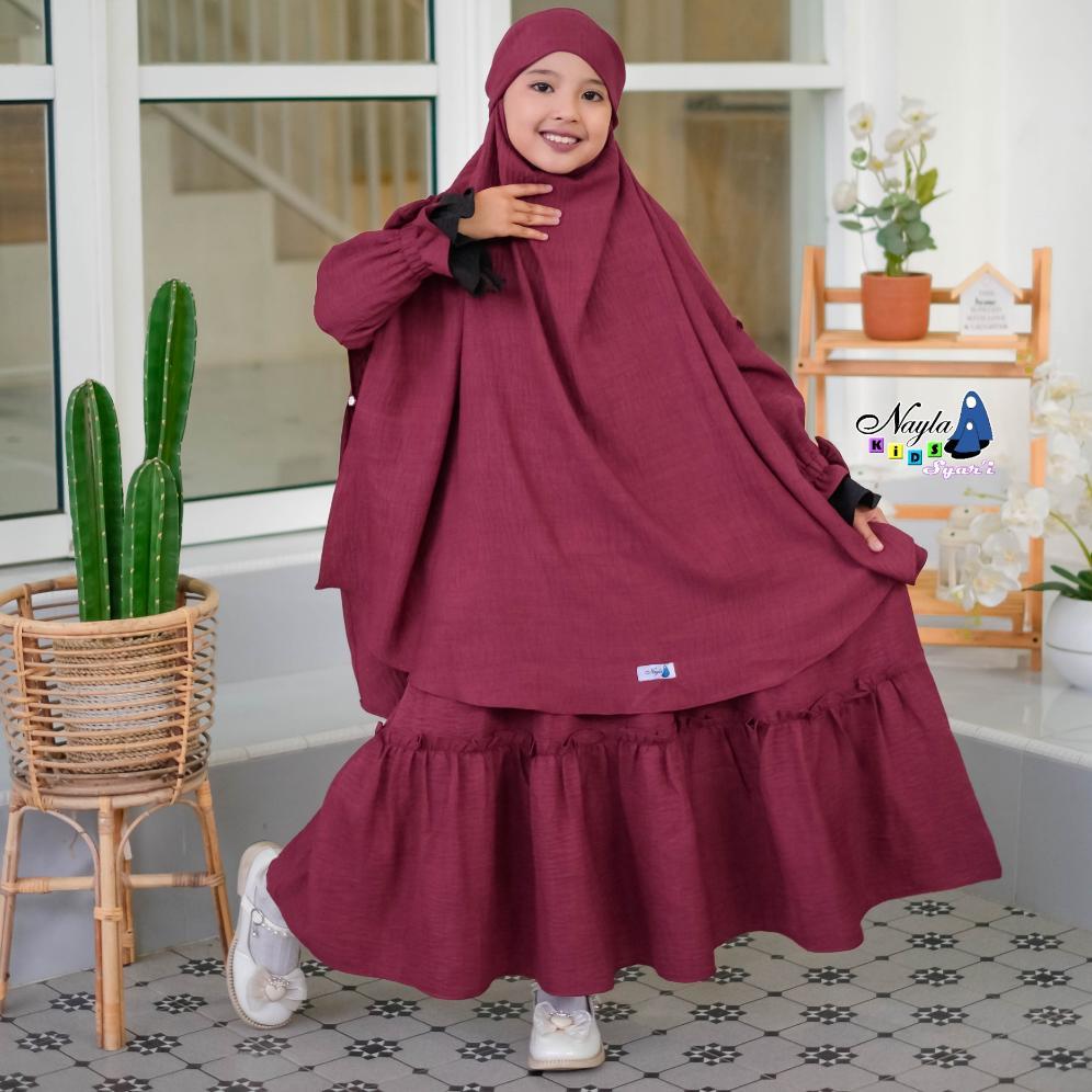 OFFICIAL Arumi Gamis Anak Set Jilbab French Khimar By Nayla Kids