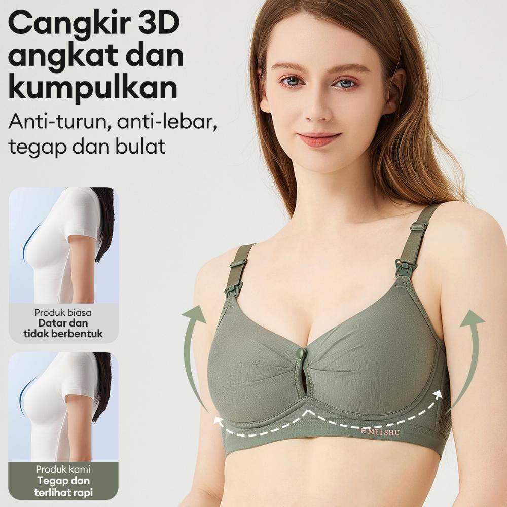 ORIGINAL ANGEL MOMMY Nursing Bra Busa Tanpa Kawat Bra Menyusui Bh Menyusui Bra Kancing Depan Tanpa K