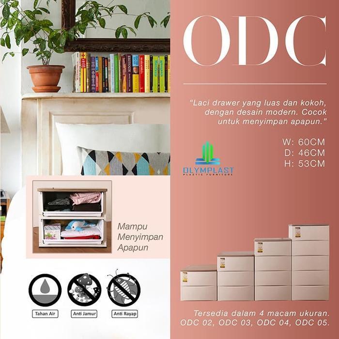 Modern Drawer Cabinet Lemari Rak Laci Plastik 3 Susun - Olymplast ODC